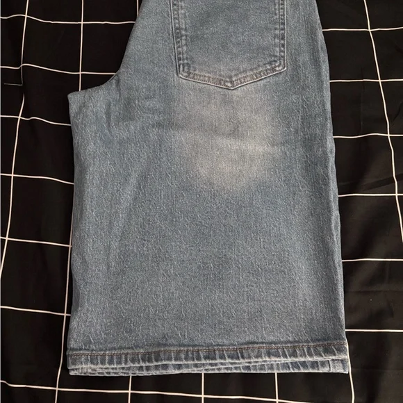 AFRM Light Blue Cropped Denim Shorts - Picture 2 of 3